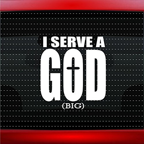 Noizy Graphics I Serve A Big God Christian Car Sticker Truck Window Vinyl Decal Color Baby Blue
