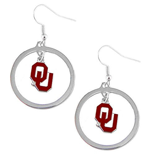 NCAA Oklahoma Sooners Floating Logo Hoop Earrings