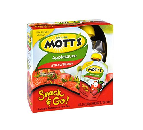 Motts Snack and Go Strawberry Applesauce Pouches - 4 Pouches Motts Snack and Go Strawberry Applesauce Pouches - 4 Pouches