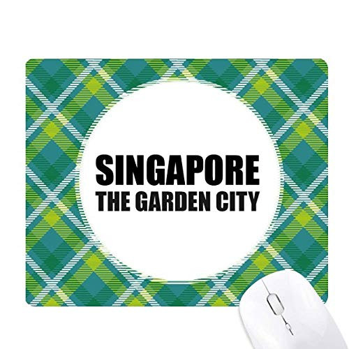Singapore The Garden City Green Lattices Grid Pixel Mouse Pad