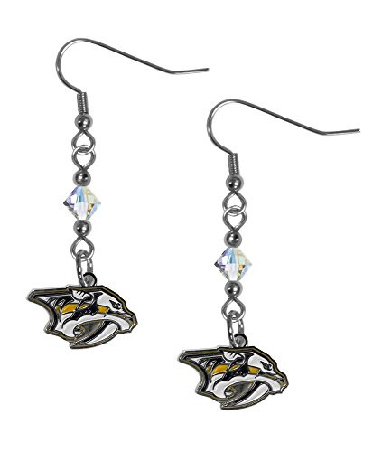 NHL Siskiyou Sports Womens Nashville Predators Crystal Dangle Earrings One Size Team Color