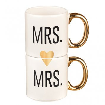 Grasslands Road "Mrs. and Mrs." Couple Mugs, Set of 2