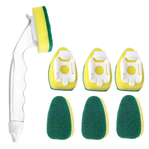 LIUMY Dishwand Sponges 1 Dish Wand and 7 Refills Sponges Dish Scrubber Dishwashing Wand Sponge for Kitchen Bathroom LIUMY Dishwand Sponges 1 Dish Wand and 7 Refills Sponges Dish Scrubber Dishwashing Wand Sponge for Kitchen Bathroom