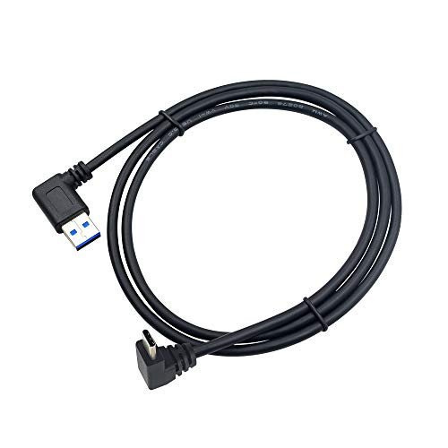 Duttek USB Type C Cable1m 3.3ft Powerline 90 Degree USB C to 90 Degree USB 3.0 Cable with 56k Ohm Pull-up Resistor for Samsung Galaxy Note 8MacBook and More  Right