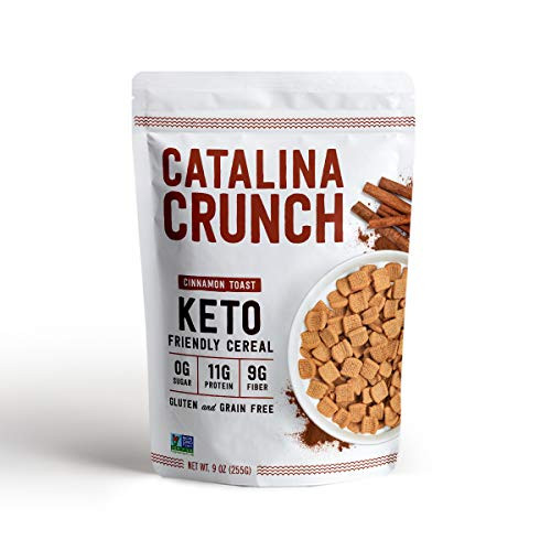 Catalina Crunch Cinnamon Toast Keto Cereal Keto Friendly Low Carb Zero Sugar Plant Protein High Fiber Gluten  and  Grain Free