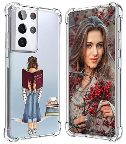 Galaxy S21 Ultra 5G Case Clear Slim Fit for Samsung Galaxy S21 Ultra 5G Case Cover Ultra-Thin Soft Rubber Crystal Protective Cover with Designe for Samsung S21 Ultra 5G Phone Case