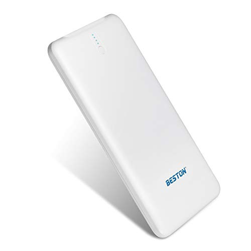 BESTON Portable Charger 10000mAh Power Bank with 2.1A Output Dual USB Port Fast Recharge External Battery Pack for iPhone iPad Galaxy Android Phone White