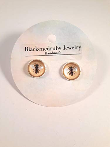 Honey Bee Post Earrings - nickel free