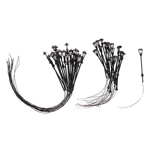 Tongina 40pcs Model Railway Train Lamp Post Park Garden Street Lights 1100 HO Scale