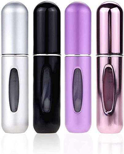 Portable Mini Refillable Perfume Atomizer Bottle 5ml Atomizer Perfume Bottle Refillable Perfume Spray Scent Pump Case Perfume Atomizer Refillable Travel 4 Pack