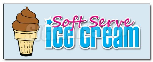 12 inch Soft Serve Chocolate ICE Cream Decal Sticker Shop