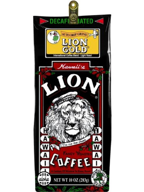 Hawaiian Lion Gold Coffee Ground Decaf 10 oz. Bag Hawaiian Lion Gold Coffee Ground Decaf 10 oz. Bag