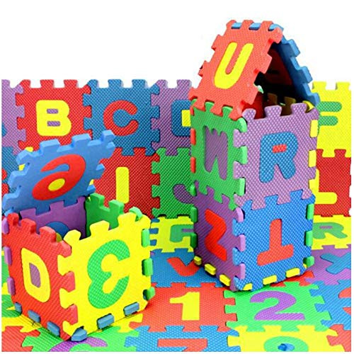 ZIWEIXING 36pcs Baby Child Number Alphabet Puzzle Foam Maths Educational Toy GiftNon-Toxic Foam Mat Playmat SetKids Learn  and  Play with Interlocking Puzzle Pieces Multicolor   Multicolor