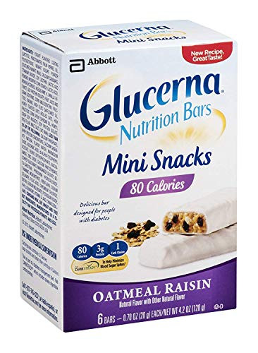 Glucerna Nutrition Bars Mini Snacks Oatmeal Raisin 6 Bars  0.70 oz