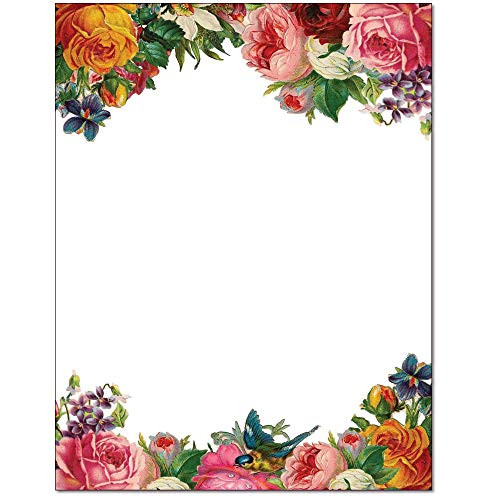 Victorian Garden Letterhead Laser  and  Inkjet Printer Paper  25 Sheets