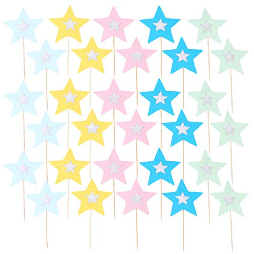 UPKOCH 30pcs Star Cupcake Toppers Glitter Star Cake Dessert Picks Toppers Cake Decor for Wedding Birthday Baby Shower Valentines Day Mixed Color UPKOCH 30pcs Star Cupcake Toppers Glitter Star Cake Dessert Picks Toppers Cake Decor for Wedding Birthday Baby Shower Valentines Day Mixed Color