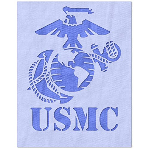 Stencil Stop United States Marine Corps Logo Stencil - 14 Mil Mylar Plastic  2.25 x 3 inches