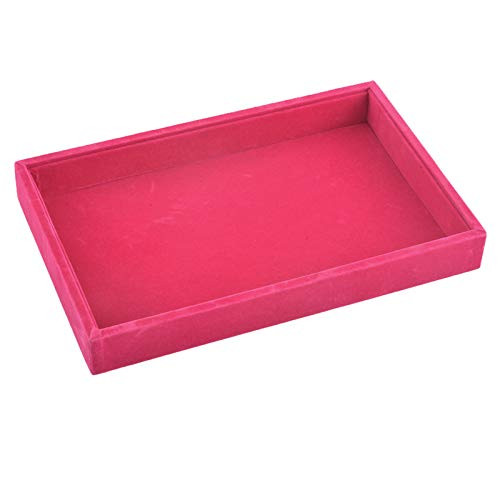Valyria Velvet Empty Ring Earrings Tray Box Showcase Display Jewelry Organizer  Fuchsia