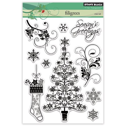 Penny Black 30-309 Filigrees Transparent Decorative Rubber Stamp Set