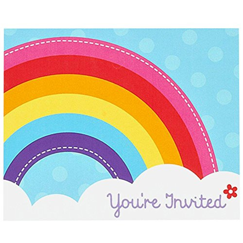 BirthdayExpress Rainbow Wishes Party Supplies - Invitations (8)