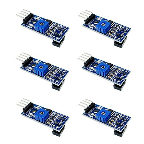 CHENBO 6pcs TCRT5000 Infrared Reflective IR Photoelectric Switch Barrier Line Track Sensor Module For Arduino Smart Car w/Cable 3.3V-5V