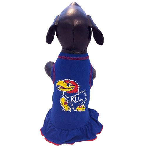 NCAA Kansas Jayhawks Cheerleader Dog Dress Team Color Large