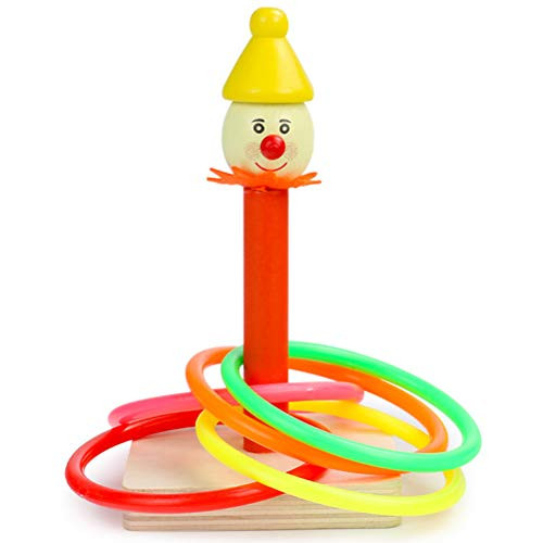 YeahiBaby Garden Quoits Set Ring Toss Kids Game Wooden Pegs Throwing Game