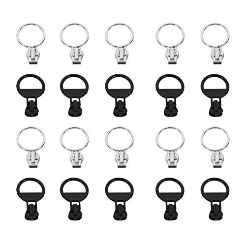 ARTIBETTER 20pcs Zipper Pull Tabs Replacement Zip Fixer Zipper Tags Repair for Clothes Suitcase Backpack DIY Craft
