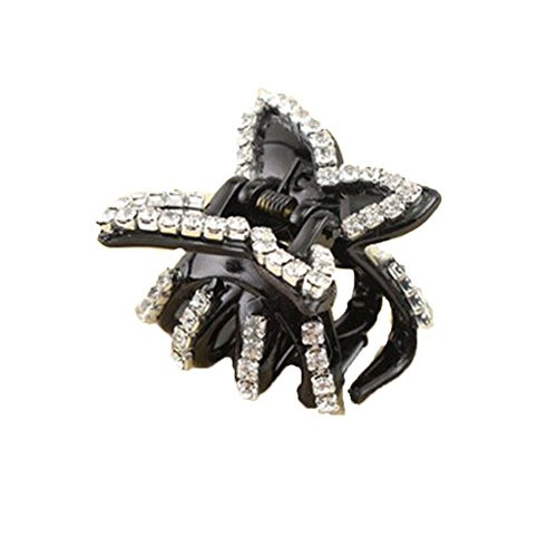 wsloftyGYd Women Fashion Rhinestone Butterfly Hairclip Ponytail Holder Hair Accessories New Grab Clip Bow Hair Accessories Full Diamond Korean Hair Clip Hair Catch Black