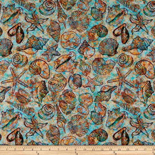 Fabric  and  Fabric QT s Evolution Oceana Seashells Multi Fabric by the Yard