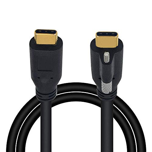 Poyiccot USB C to USB C Cable Single Screw Locking USB 3.1 Type C to Type C Male to Male 10Gbps 3A Data and Charging Cable 3.3 feet  Type c Male to Male
