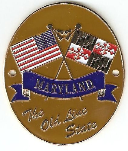 Maryland  and  United States of America Flags - Hiking Stick Medallion - The Old Line State