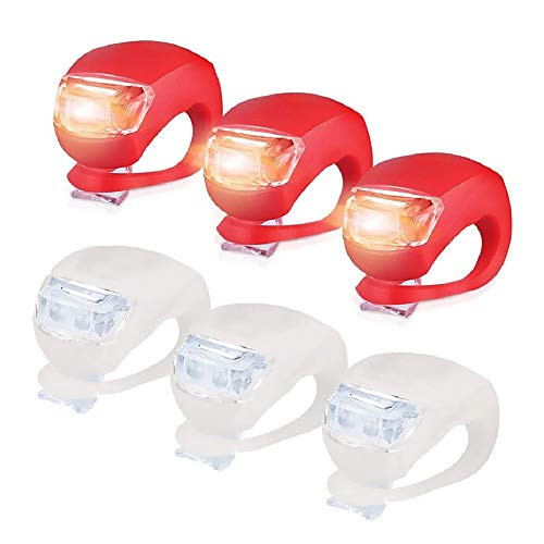 Bicycle Light - Front and Rear Silicone LED Bike Light Set Taillight for Cycling Safety 6pcs Set Silicone Bicycle Front Rear Lights Bike Headlight Tail Lamps