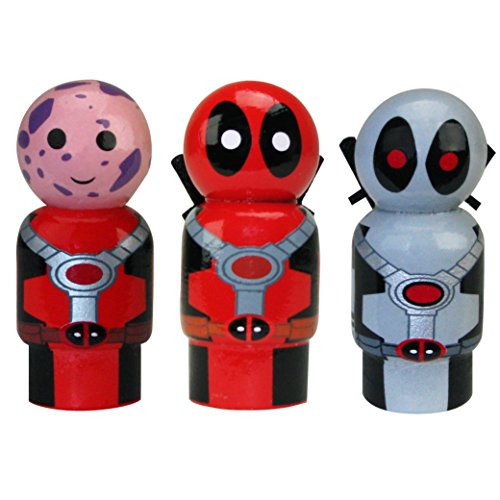 Bif Bang Pow! Deadpool Pin Mate Wooden Figure Set of 3 - Amazon Exclusive Collectible, 2"