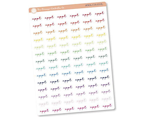 Appointment Planner Stickers Script inchAppt inch Labels Color Print Planning Stickers F5  904-154-051L-WH