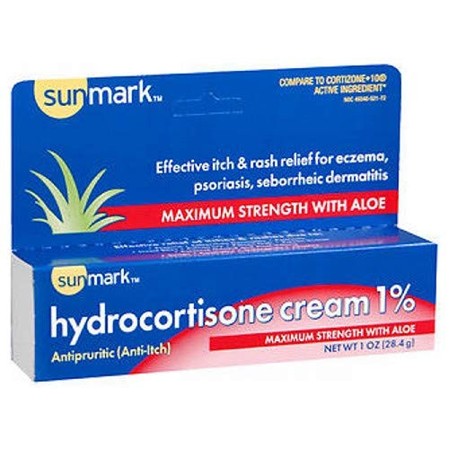 Sunmark Hydrocortisone Cream 1 percent Maximum Strength With Aloe 1 oz by Sunmark  Pack of 3