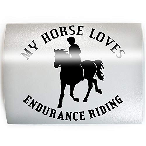 MY HORSE LOVES Endurance Riding - PICK COLOR  and  SIZE - Horse Rider Vinyl Decal Sticker B