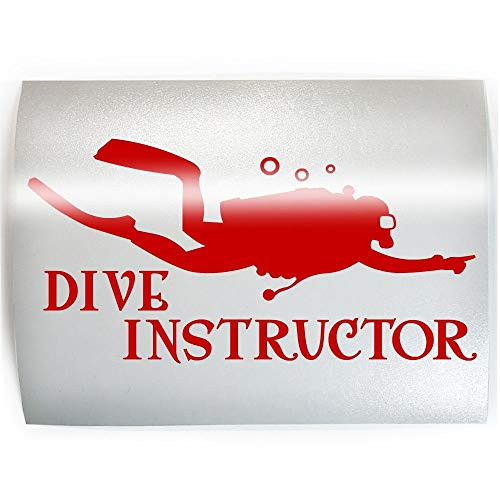 DIVE INSTRUCTOR - PICK COLOR  and  SIZE - Scuba Diver Diving Dive Vinyl Decal Sticker D