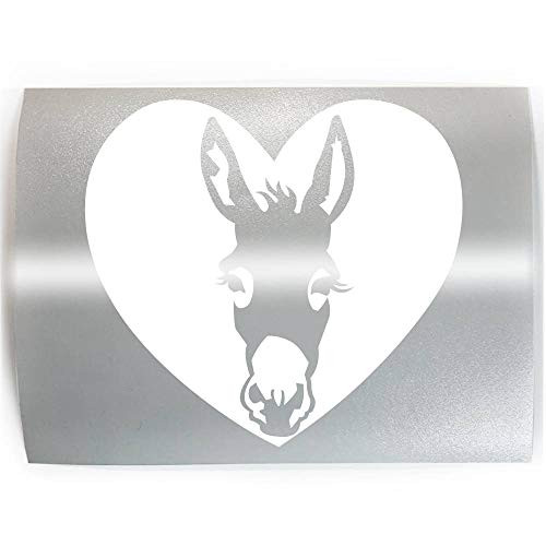 HEART DONKEY - PICK COLOR  and  SIZE - Donkey Burro Mule Mini Vinyl Decal Sticker A