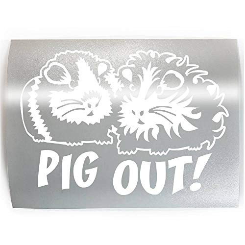 PIG OUT Guinea Pigs - PICK COLOR  and  SIZE - Pig Rodent Pet Vinyl Decal Sticker A