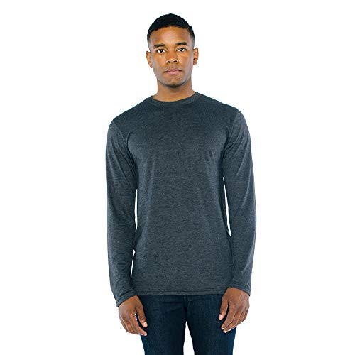 American Apparel Mens Blend Long Sleeve T-Shirt Tri-Black X-Small