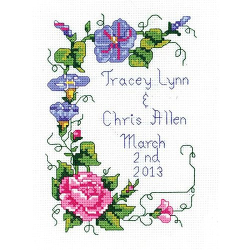 Janlynn 21-1747 Wedding Floral 5 by 7-Inch Counted Cross Stitch Kit, Mini