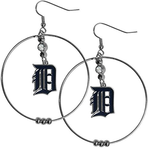 MLB Detroit Tigers Hoop Earrings 2-Inch
