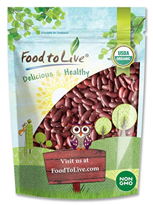 Organic Red Kidney Beans 1 Pound - Non-GMO Dry Raw Sproutable Vegan Kosher Bulk