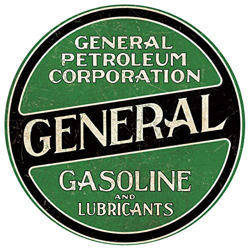 Desperate Enterprises General Gasoline Round Tin Sign 11.75 inch Diameter