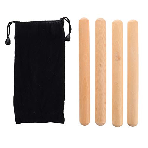 ARTIBETTER 2 Pairs Wooden Claves Musical Lummi Stick Rhythm Sticks Percussion Instrument Supplies with Bag for Kids
