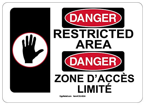 OSHA Danger Safety Sign Restricted Area Bilingual