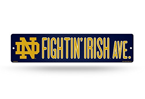 NCAA Rico Industries 16-Inch Plastic Street Sign Decor Notre Dame Fighting Irish