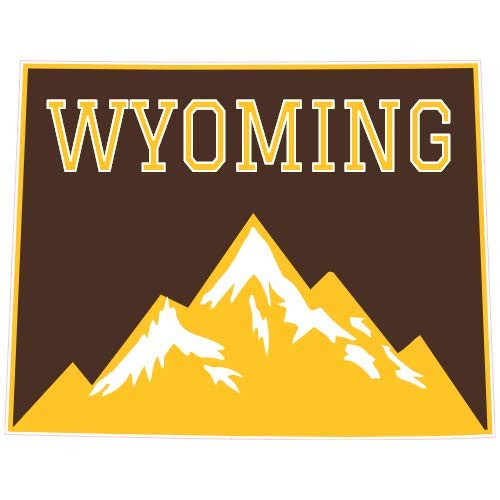 U.S. Custom Stickers Wyoming Mountains State Shaped Sticker 8 inch