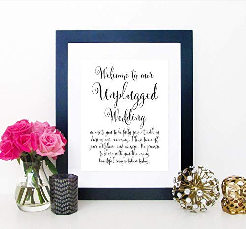 Unplugged Wedding Ceremony Sign Unplugged Ceremony Sign Unplugged Wedding Sign Turn Off Cell Phone  and  Camera Signage Your Choice of Size and Color Print Sign  UNFRAMED